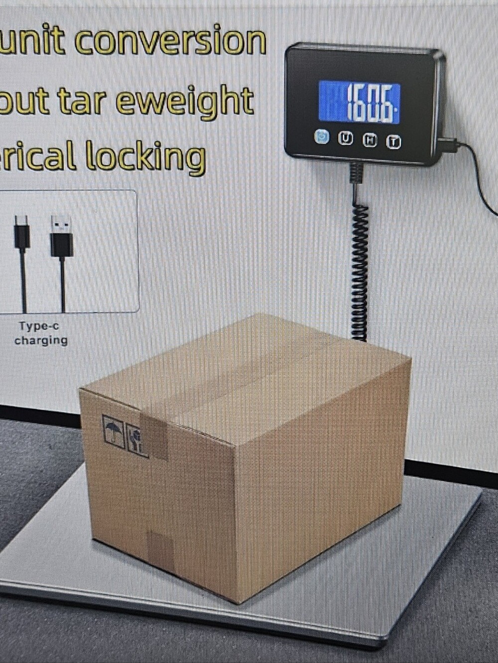 Digital Postal/Shipping Scale with Blue Backlit Display - Black